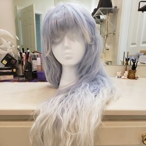 Rockstar Synthetic Wig - Blue/White